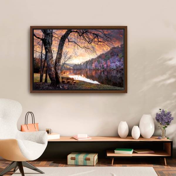Silence of Sunset Framed Canvas Art Print