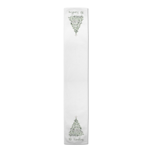Personalized Christmas Words Table Runner, 90 in.