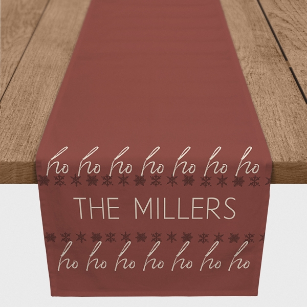 Personalized Red Ho Ho Ho Table Runner, 90 in.