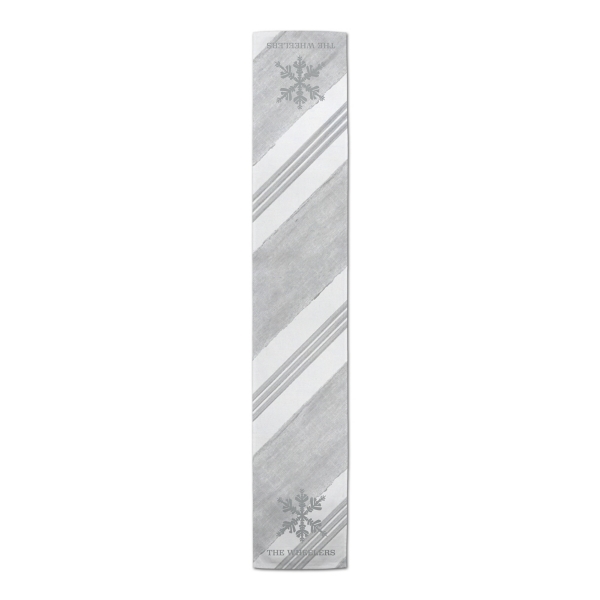 Personalized Gray Snowflake Table Runner, 90 in.