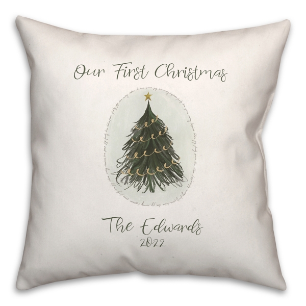 Personalized Our First Christmas Pillow Kirklands Home