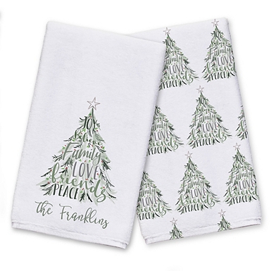 Personalized Christmas Tree Merry Christmas Tea Dish Towel - Winter Te –  Lazy Gator Tees