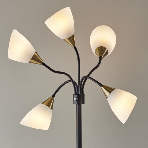 Black 5-Light Adjustable Tree Floor Lamp