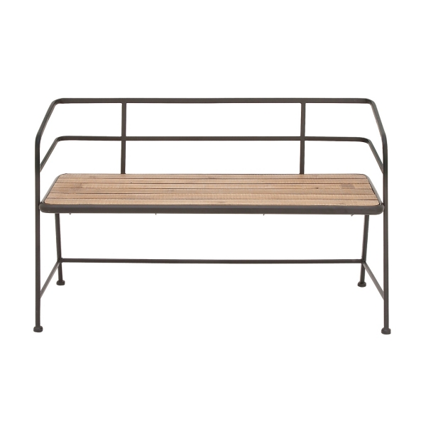 Wood metal bench online seat