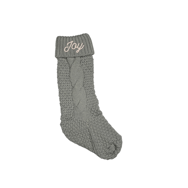 Gray Joy Cable Knit Stocking