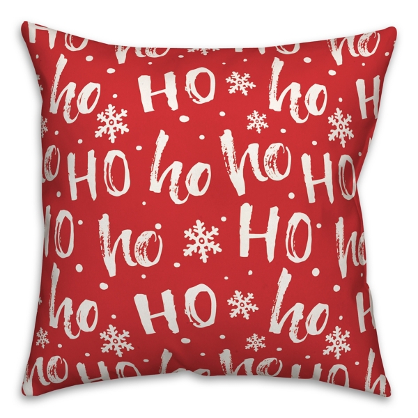 Red & White Ho Ho Ho Oblong Christmas Throw Pillow, 14x24