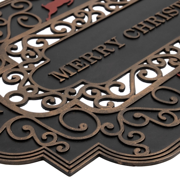 Merry Christmas Red Reindeer Doormat
