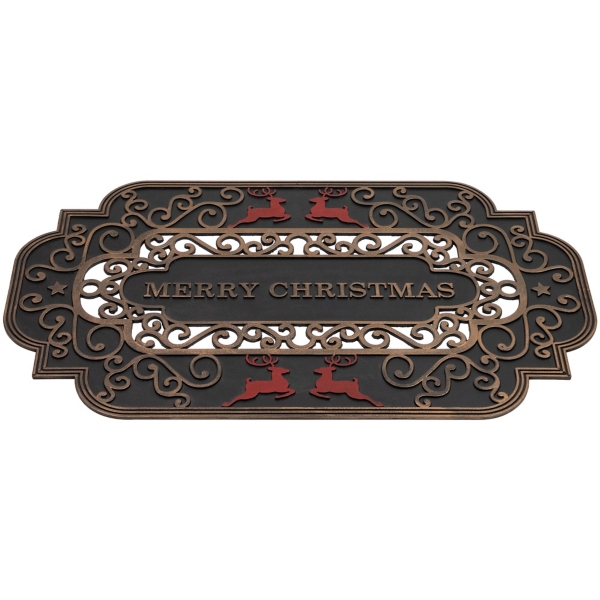 Merry Christmas Red Reindeer Doormat