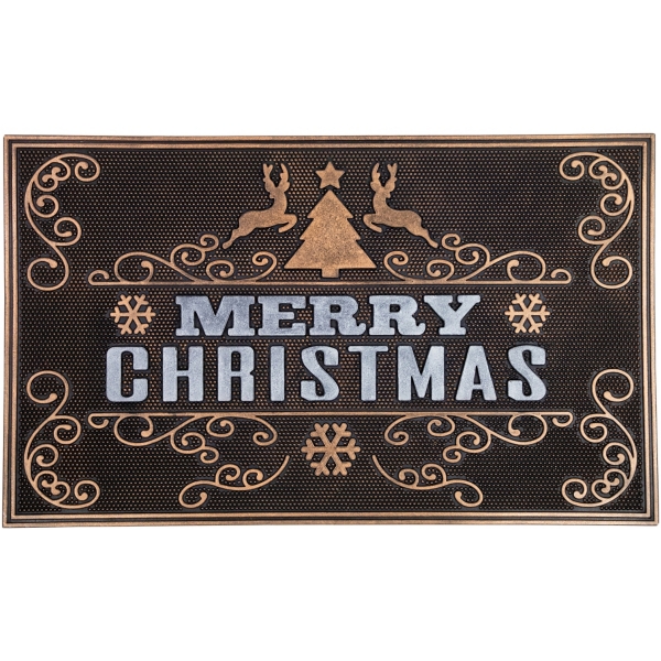 Gold Merry Christmas Rubber Doormat Kirklands Home