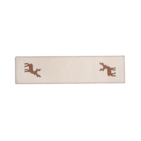 Ivory Christmas Reindeer Felt Table Runner Kirklands Home