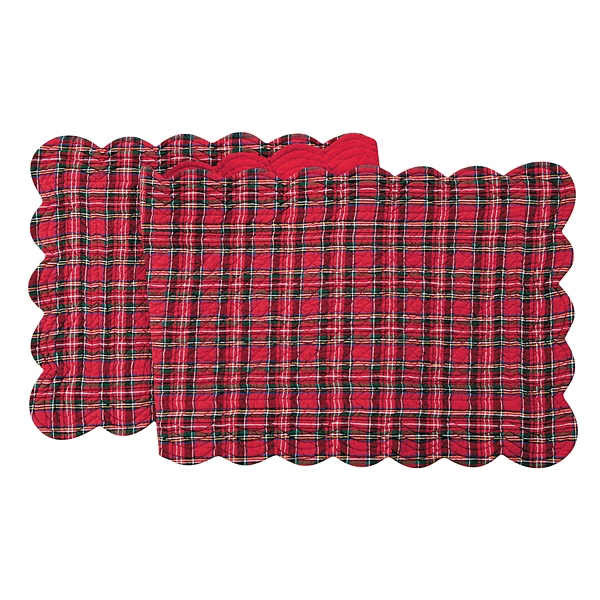 Christmas Red Plaid Scalloped Table Runner Kirklands Home