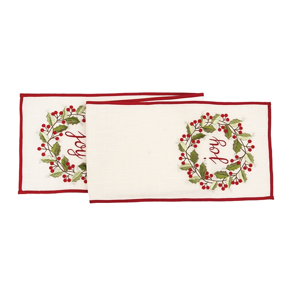 Joy Holly Wreath Table Runner Kirklands Home