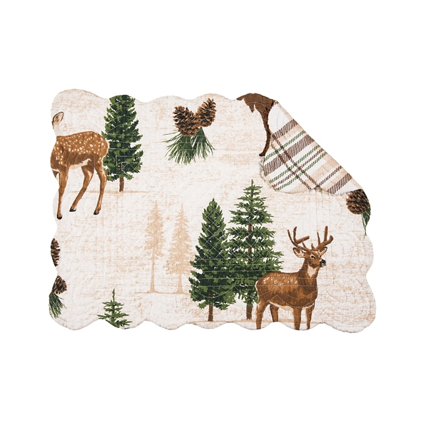 Deer and Pine Trees Placemats, Set of 6 | Kirklands Home