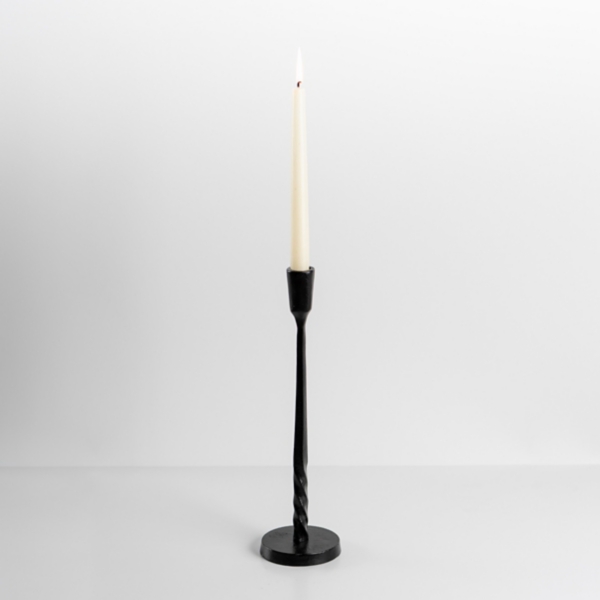 Black Metal Twisted Taper Candle Holder, 13 in. Kirklands Home