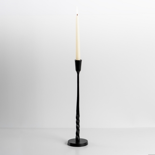 Black Metal Twisted Taper Candle Holder, 15 in. Kirklands Home