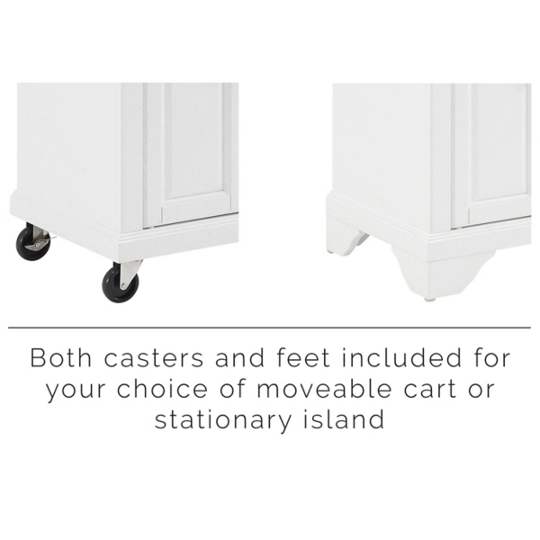 Gia All White Marble Kitchen Island