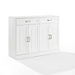 White Wood Panel 4-Door Cabinet