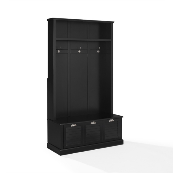Black Wood Storage Bench Hall Tree Kirklands Home