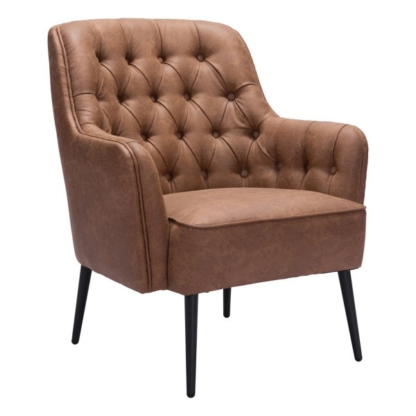 Brown Faux Leather Classic Accent Chair Kirklands Home