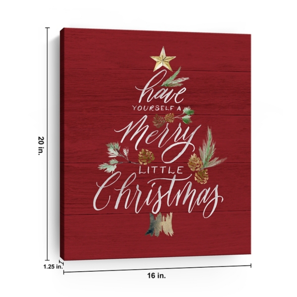 Red Merry Little Christmas Wall Plaque