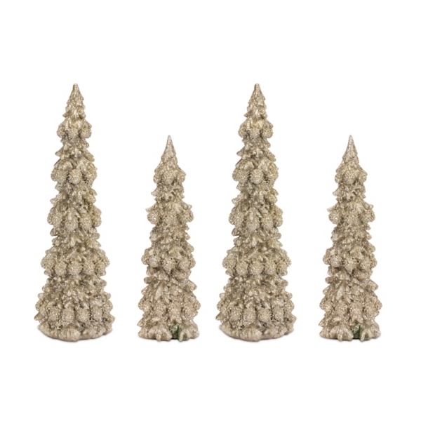 Gold Glitter Resin Christmas Trees, Set of 4 Kirklands Home