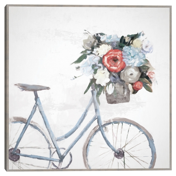 Botanical Bicycle Framed Canvas Art Print | Kirklands Home