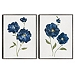Blue Mums and Poppies Canvas Art Prints, Set of 2