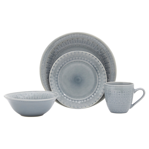 Gray Medallion 16pc. Ceramic Dinnerware Set Kirklands Home