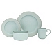 Sage Ribbed Trim 16-pc. Ceramic Dinnerware Set