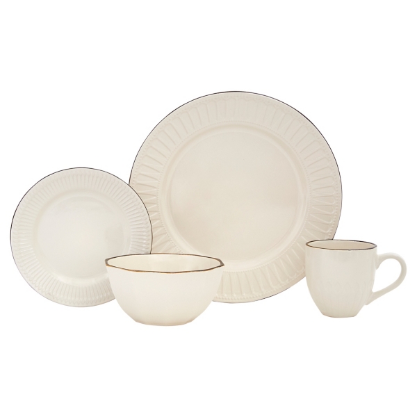 Ivory Detailed Trim 16pc. Dinnerware Set Kirklands Home