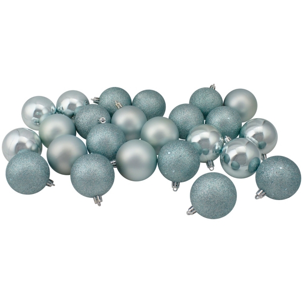 Blue, White and Silver Ball Ornaments, 62PC