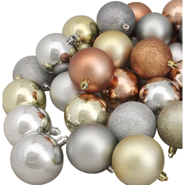 Earth Tones Shatterproof Ball Ornaments, Set of 60