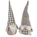 Beige and White Gingham Gnome Decorations