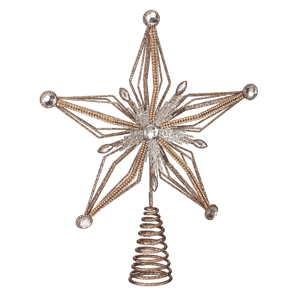 Gold Glittery Bejewelled Star Tree Topper Kirklands Home
