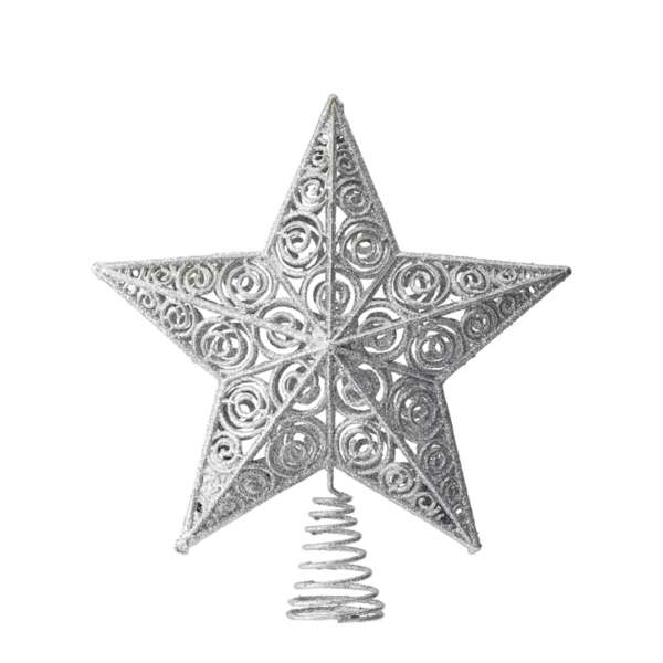 Silver Glitter Classic Star Tree Topper Kirklands Home