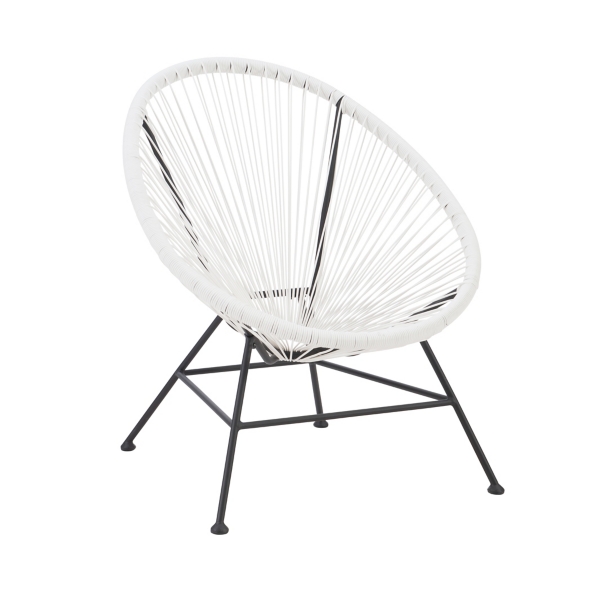 White Metal Wicker Outdoor Chair Kirklands Home