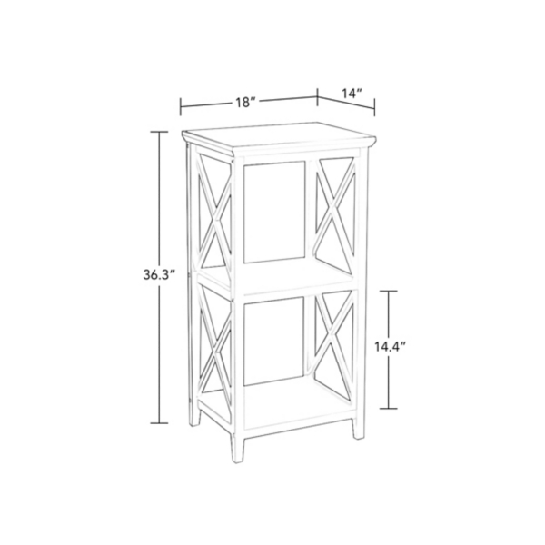 Kirklands White Wood 2Tier Storage Shelf Hamilton Place