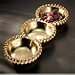 Gold Beaded 3-Tray Metal Dish