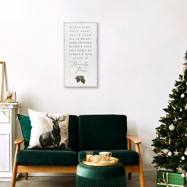 Silent Night Christmas Canvas Wall Plaque