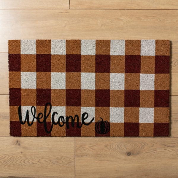 Autumn Buffalo Check Coir Doormat Kirklands Home