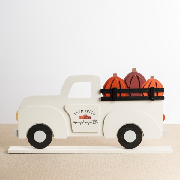 White Wood Outdoor Pumpkin Truck Kirklands Home