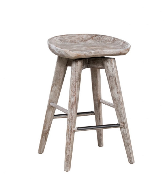 Wirebrushed Barnwood Swivel Counter Stool Kirklands Home
