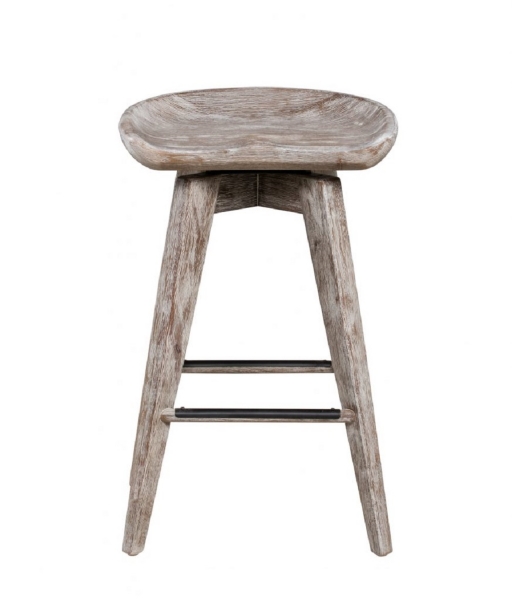 Wirebrushed Barnwood Swivel Counter Stool