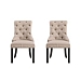 Beige Hourglass Tufted Dining Chairs, Set of 2