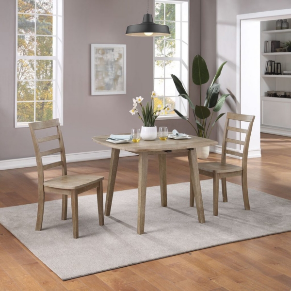 Brown Wood Drop Leaf Table 3-pc. Dining Set