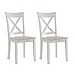 Antique Whitewashed Wood Dining Chairs, Set of 2