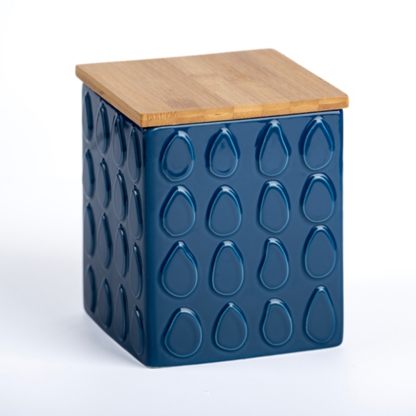 Blue Glazed Raindrop Ceramic Canister Kirklands Home