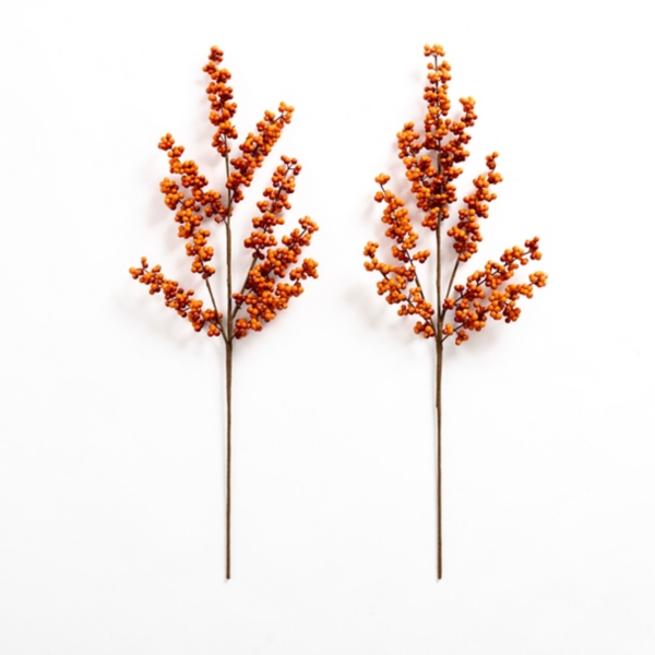 Orange Harvest Berry Branch Stems, Set of 2 Kirklands Home