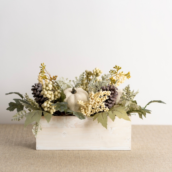 Cream Pumpkin and Greenery Arrangement | Kirklands Home