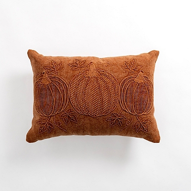 Orange plaid clearance pillow